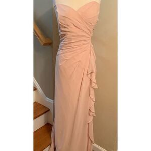 Morilee NEW size 24 strapless blush long chiffon dress style 21510 plus size